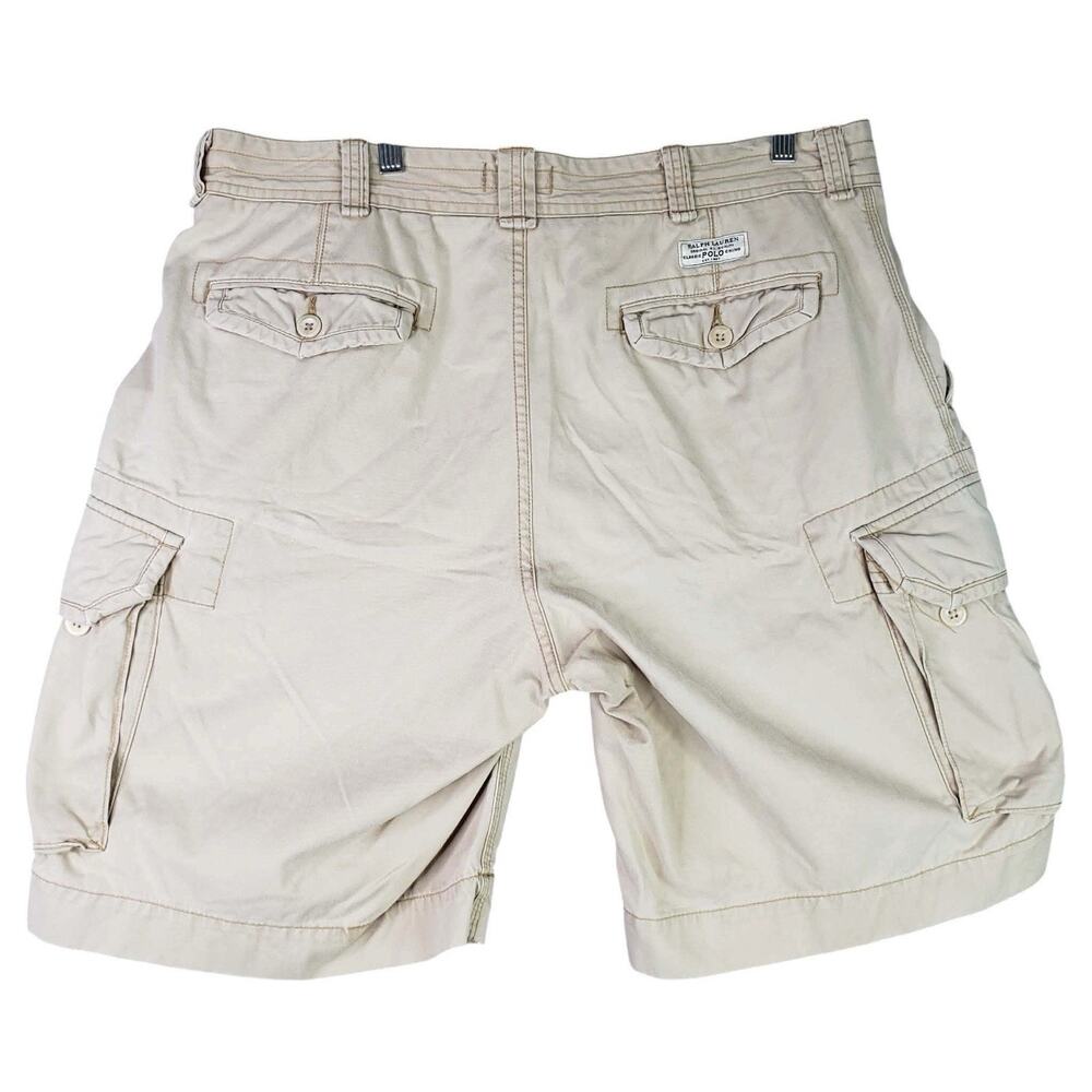 Polo Ralph Lauren Cargo Shorts Men's Size 38 Beige Khaki Cotton Pockets - Picture 3 of 12